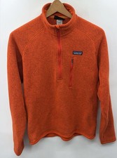 Patagonia Better Sweater Men  s Small Orange Quarter 1/4 Zip Fleece Pullover