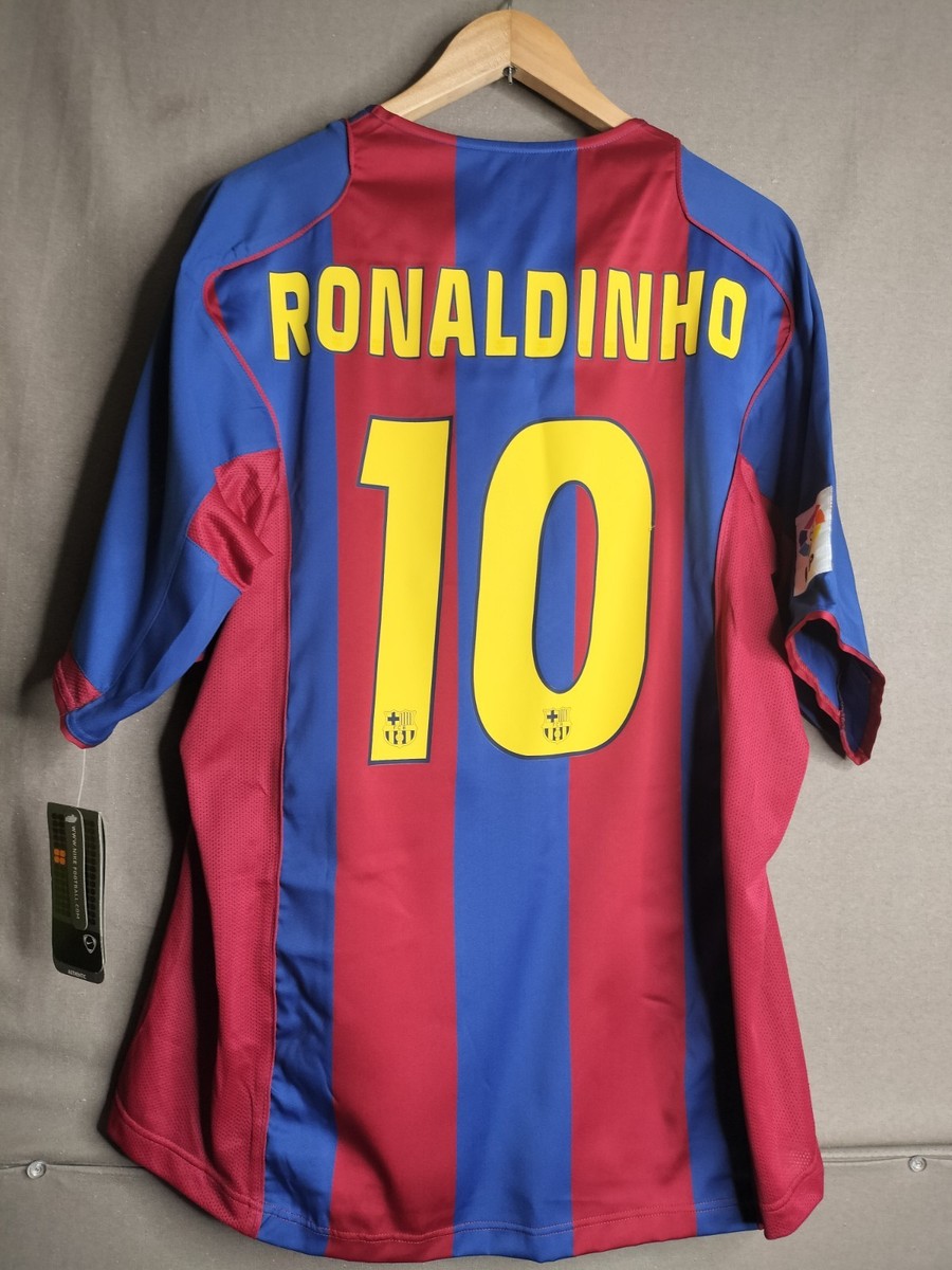 バルセロナ　ロナウジーニョ　ホームユニフォーム　10番　サイズL 2004-05 ロナウジーニョ背番号10 バルセロナ ホーム 25/26 レプリカ