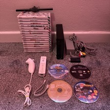 Nintendo Wii Console Bundle With 20 Games - black - ( Complete With All Cables )