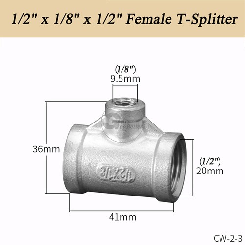 Y-Stück 3-Wege T-Stück Edelstahl V2A Innen/Außengewindefitting BSP 1/4" bis 4" - Picture 48 of 67