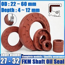 FKM Metric TC Rotary Oil Shaft Seal Fluorine Double Lip Seal for 27 - 32mm Shaft
