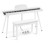 White 88Key Semi Weighted Electric Digital Piano w/3Pedal,USB/MIDI,Storage Stool