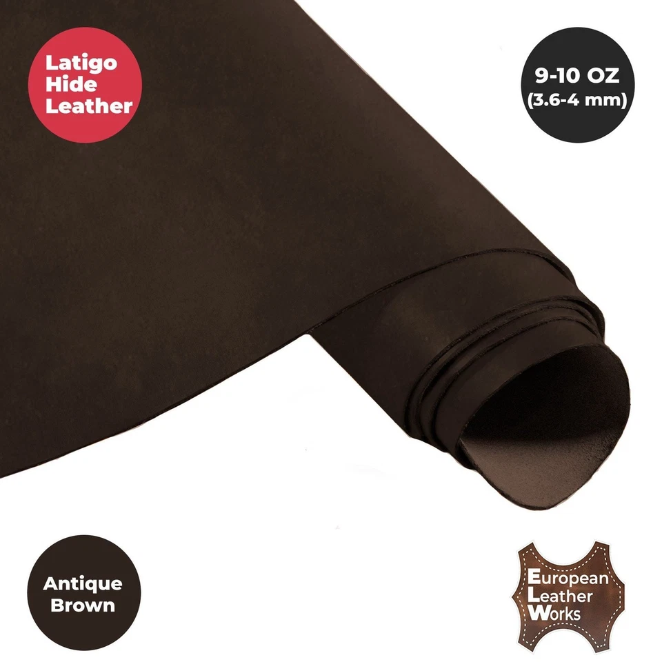 Piel precortada ELW 9-10 oz (3,6-4,0 mm) grado artesanal Latigo Foto 2 de 4