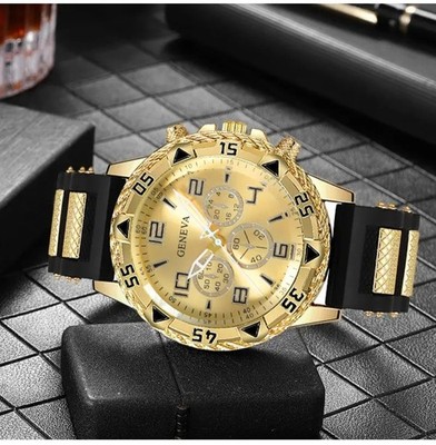 Uhr Analog Goldfarben 