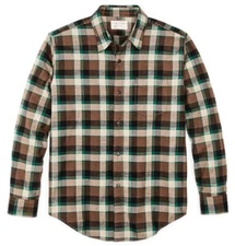 Filson Flannel Service Shirt 20263535 Verdant Green Black Brown Plaid Check CC