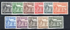 Îles Turques Et Caïques 1938-45 Valeurs Jusqu'à 1s SG 194-202a MLH/MH