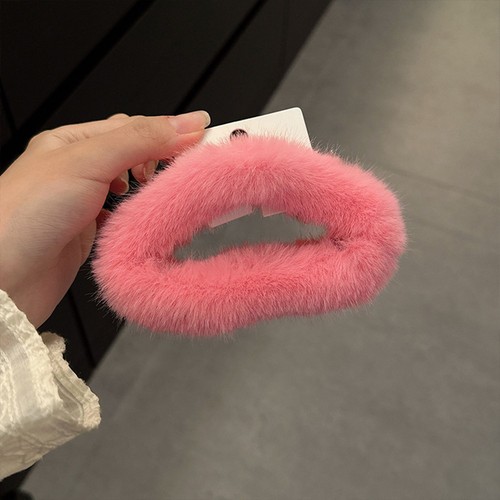 Winter Fluffy M-shape Hairpin - Colorful Plush Hair Claws Women Hair Accessories - Picture 21 of 24