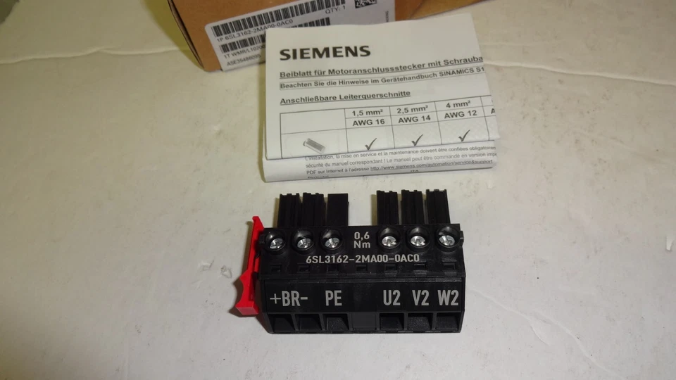Nuevo conector de alimentación Siemens 6SL3162-2MA00-0AC0 S120 Foto 4 de 4