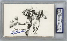 PACKERS Tony Canadeo signed postcard HOFer AUTO PSA/DNA Slab Autographed