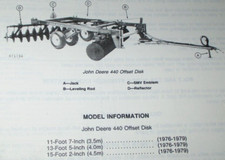 John Deere 440 Disco Desplazado Piezas Catálogo Manual Libro ¡ORIGINAL! PC-1594 JD 2-80