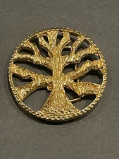 Tree of Life Gold Tone Metal Belt Buckle