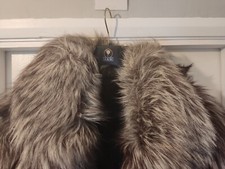 Short Silver / Indigo Fox Fur Coat / Jacket Size Large 12 / 14 / 16 / 18 / 20