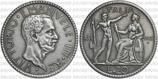 REGNO D'ITALIA - VITTORIO EMANUELE III - 20 LIRE LITTORE 1928 - RICONIO
