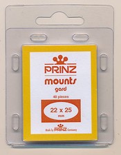 Prinz Scott Stamp Mount 22/25 mm - BLACK - Pack of 40 (22x25  22 mm)  PRECUT 904