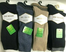 3 PAIRS IKE BEHAR LUXURY MENS DRESS Socks Shoe size 7-12 $29.50 Bamboo RAYON