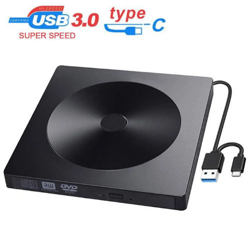 Graveur DVD-R Externe Lecteur CD-RW DVD USB 3.0 type-C pour Ordinateur de Bureau Windows Mac