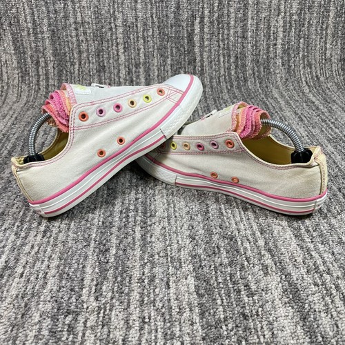 Converse All Star Girls Size 5 Pink Multi Tongue Skateboard Shoes No Laces - Picture 7 of 10