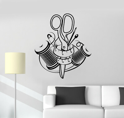Vinyl Wall Decal Sewing and Cutting Tailor Tailoring Studio Stickers (ig5559)