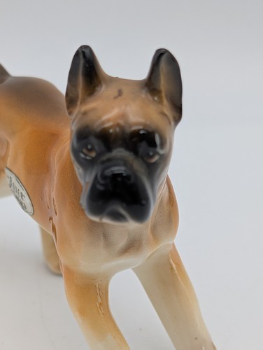 Vintage Boxer By Enesco Dog Figurine Glossy 5-in Long - Picture 5 of 6