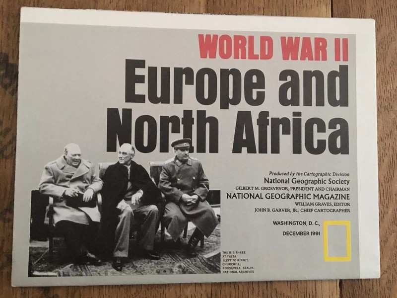 World War II Europe And North Africa Insert Map From National Geographic Dec1999