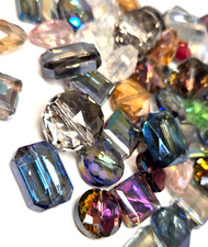 50 Pcs Large Crystal Beads Lot Faceted Transparent Glass Austrian Style