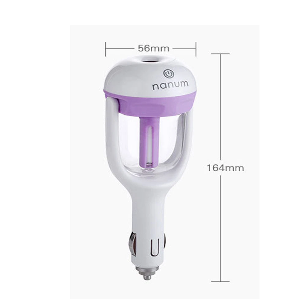 Mini Car Air Humidifier Diffuser Essential Oil Ultrasonic Aroma Mist Purifier - Image 3 of 4