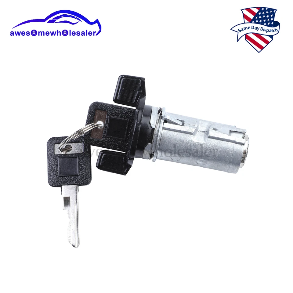 Interruptor de arranque y llave de cilindro de bloqueo de encendido negro para 82-96 Chevy GMC Cadillac Foto 3 de 4