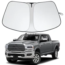 For 2010-2024 Dodge Ram 2500 Cab Windshield Sun Shade Silver Anti UV Front Cover