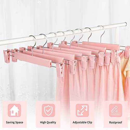 Appendiabiti per Pantaloni, Appendiabiti per Gonna con Clip Appendiabiti Clip per Pantaloni in Metallo per Resistenti - Foto 7 di 7