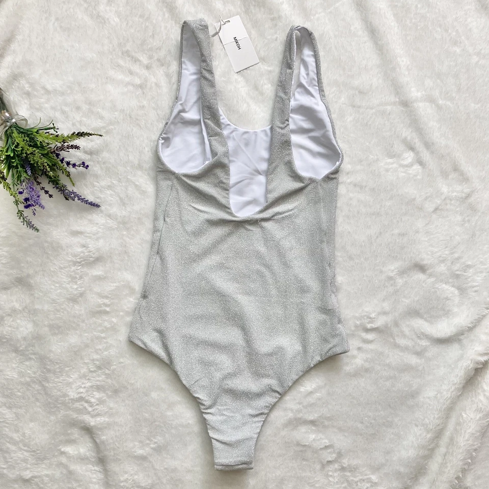 Traje de baño Mikoh Mala de una pieza NUEVO talla mediana plateado brillante $228 Foto 3 de 4