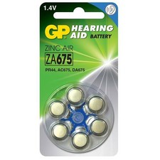 Gp Batteries Blister 6 Batteria a Bottone PR44 per Protesi Acustiche