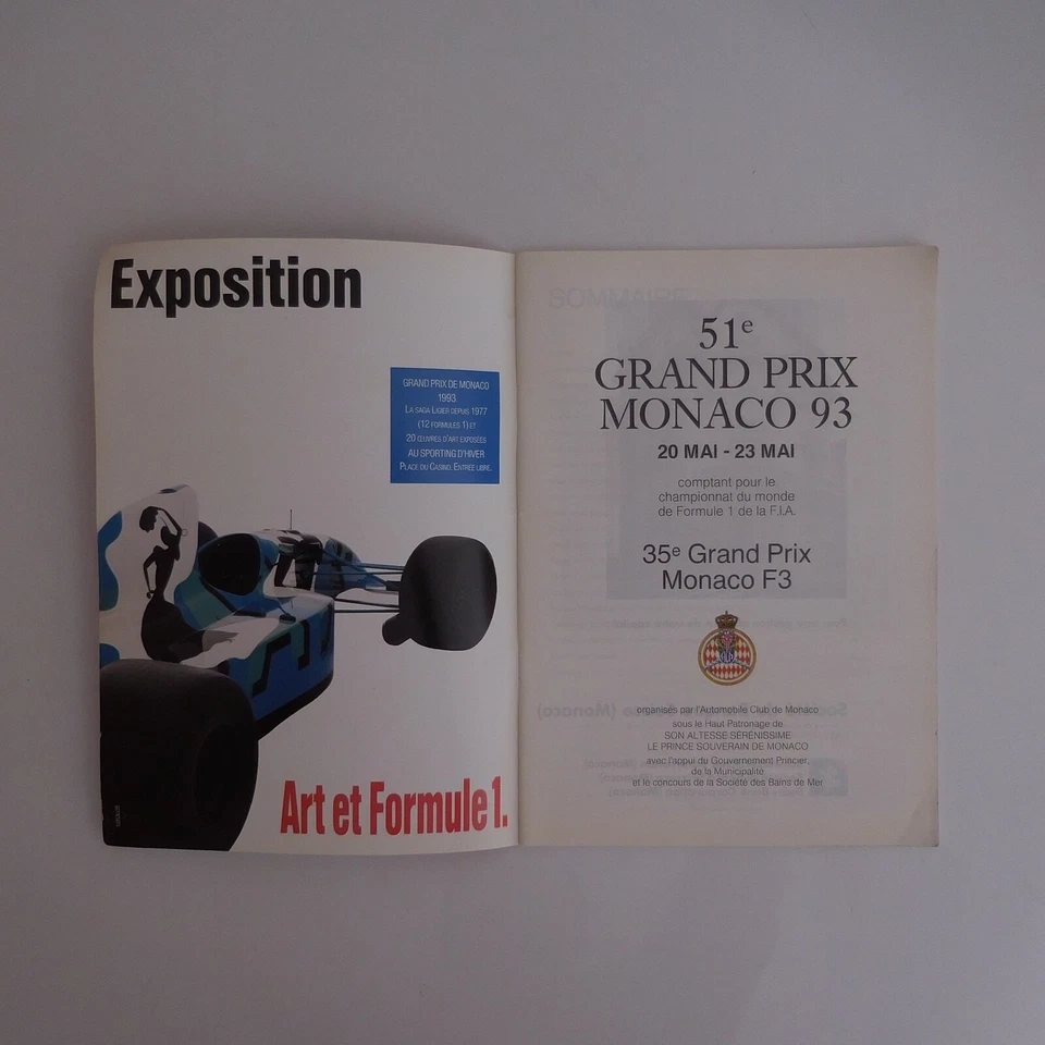 Formula 1 Championship 51e Grand Prize Of Monaco 1993 Program Official N4011 - Image 2 of 4