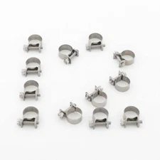 12pcs 14-16mm 9/16" - 5/8" 304 Stainless Steel Mini Hose Clamps Clips