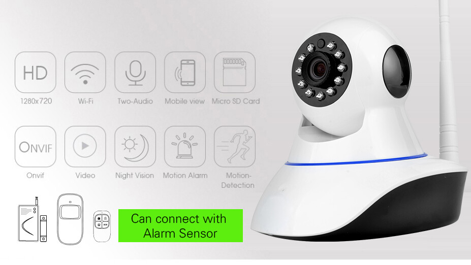 Pan Tilt 720P Wireless WiFi HD IP Security Camera Night Vision NO Subscriptions