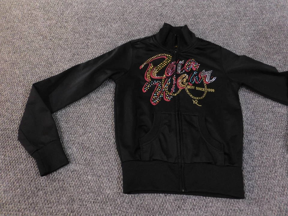 rocawear jacket womens small black vintage y2k track stretch active hip-hop - Image 3 of 4