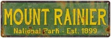 Mount Rainier National Park Rustic Metal Sign Cabin Wall Decor 106180057042