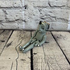 10cm Elephant Sitting Animal, Wooden Shelf Ornament Handmade and Fairtrade