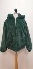 X737 Womens Me Jane Green Zipped Faux Fur Hooded Jacket Uk S 8 Eu 36