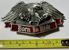 Vintage Great American Buckle Co. Born To Ride Eagle Belt Buckle USA 1992