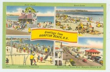 HAMPTON BEACH,NEW HAMPSHIRE-GREETINGS-LINEN-4...