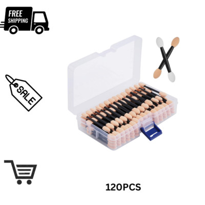 120 Eye Shadow Applicators Disposable Foam Makeup Brush Sponge Stick Palette