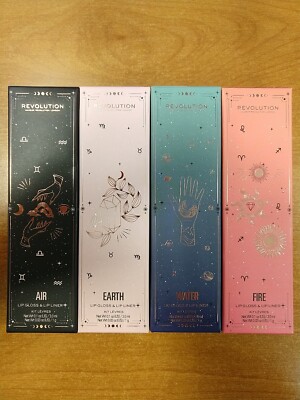 4 Pk: Revolution Beauty Fantasy Lip Gloss/Liner Air/Earth/Fire/Water CHOOSE R5P2