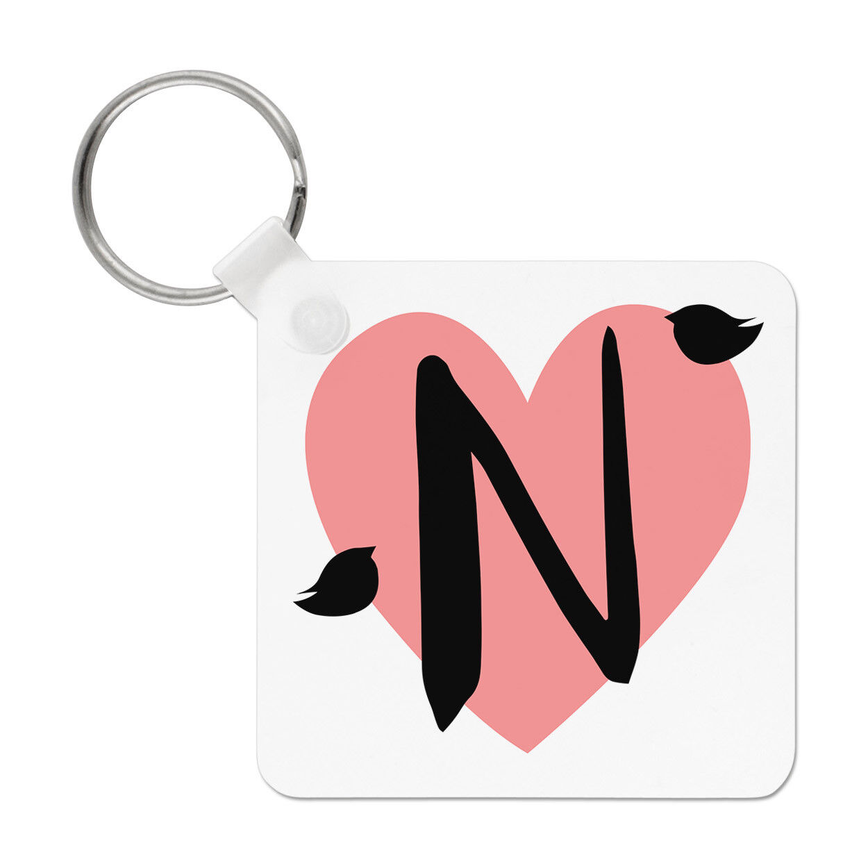 Letter N Heart Alphabet Keyring Key Chain - Valentines Day Love ...