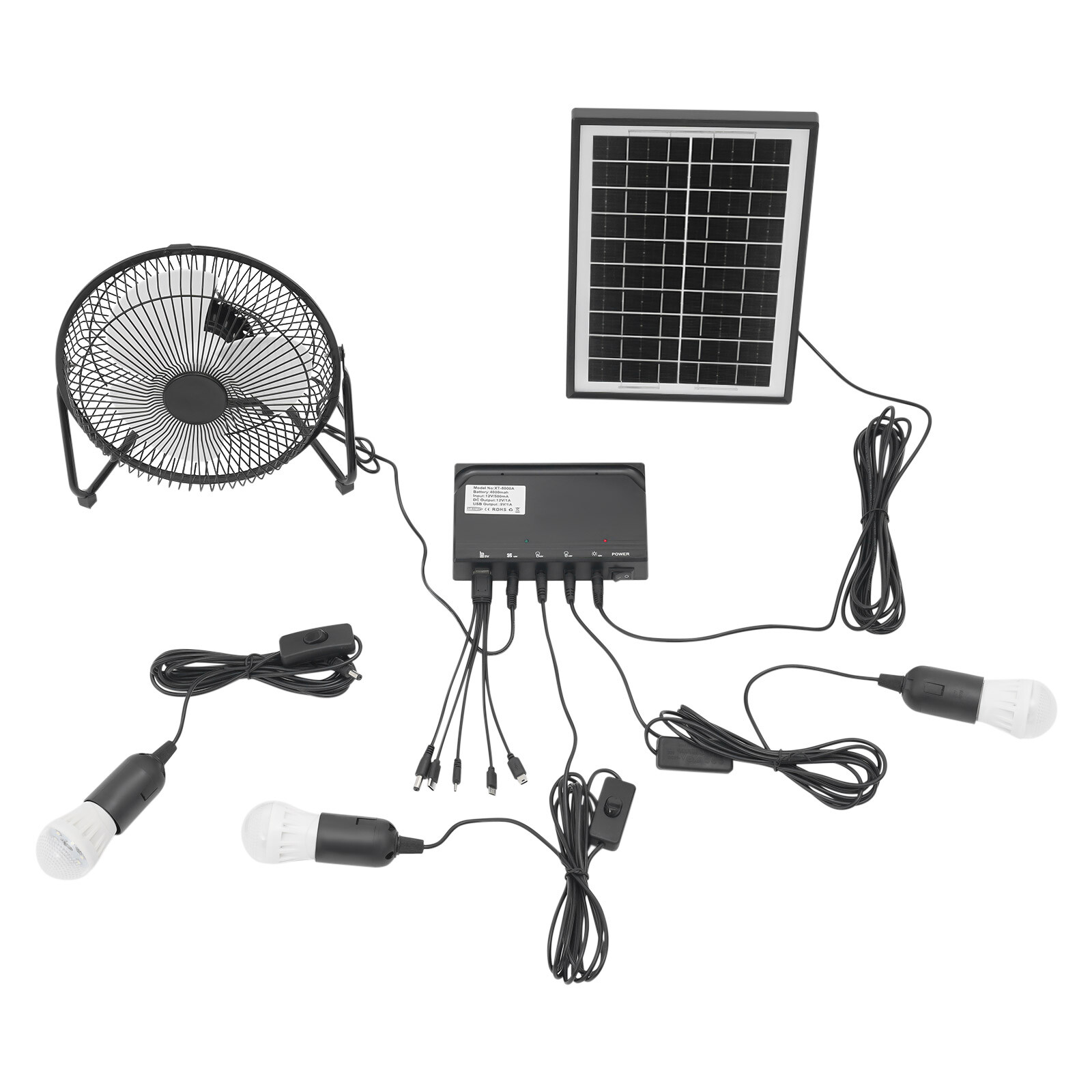 Portable Solar Power Panel Generator Kit Camping Battery Pack Power Station USA
