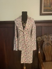 Veronica Beard Cotton Floral Asymmetric Art Collection Designer Suit Jacket S