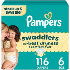 Pampers Swaddlers Sensitive Disposable Diapers Massive Pack - Size 6 - 116ct