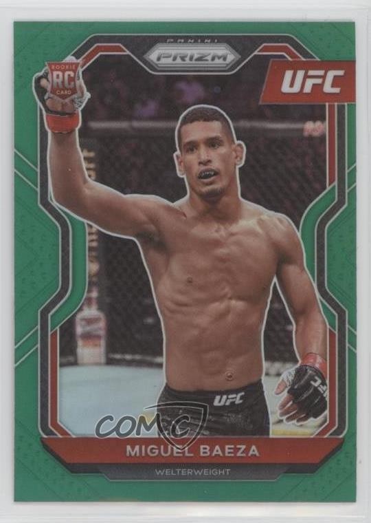 2021 Panini Prizm UFC Green Prizm Miguel Baeza #92 0c2