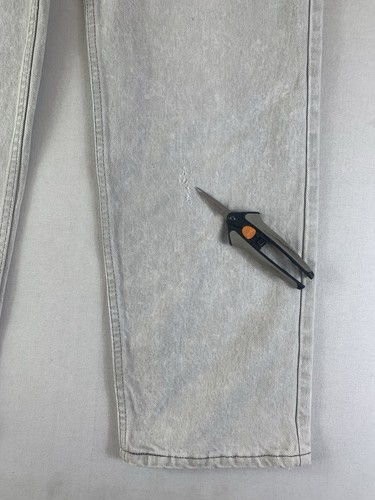 Vintage 80er Levis 506 Jeans grau Acid Washed Herren 38x32 (flach 36x32) Made in USA - Bild 5 von 12