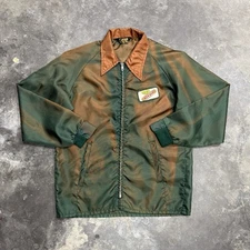 Vintage K-Brand DeKalb Seed Corn Jacket M USA Nylon Farmwear Sun Faded Patina