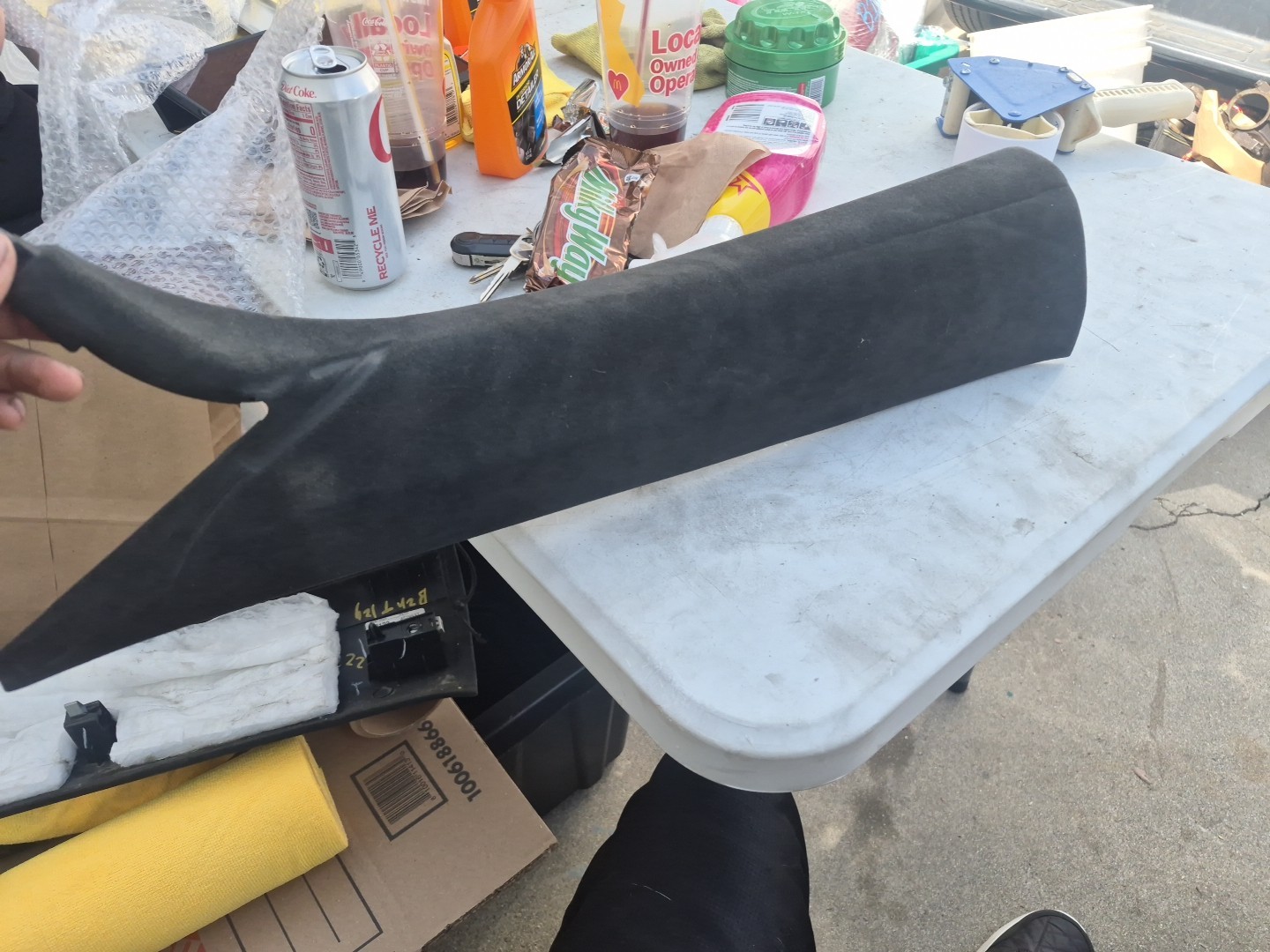 22 Bentley Flying Spur Left Front A Pillar Trim 3SE867719F4BH Alcantara Beluga